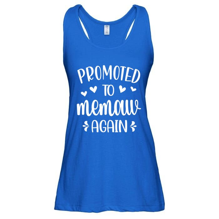 Promoted To Memaw Again Reveal Memaw To Be Gift Ladies Essential Flowy Tank