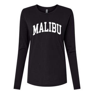 Preppy Trendy Malibu California CA Font Womens Cotton Relaxed Long Sleeve T-Shirt