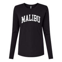 Preppy Trendy Malibu California CA Font Womens Cotton Relaxed Long Sleeve T-Shirt