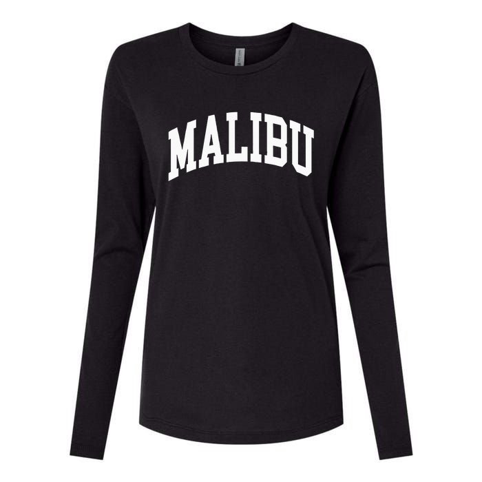 Preppy Trendy Malibu California CA Font Womens Cotton Relaxed Long Sleeve T-Shirt