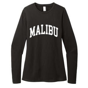 Preppy Trendy Malibu California CA Font Womens CVC Long Sleeve Shirt