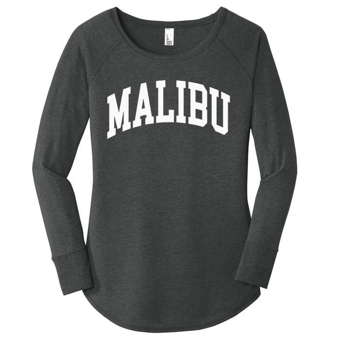 Preppy Trendy Malibu California CA Font Women's Perfect Tri Tunic Long Sleeve Shirt