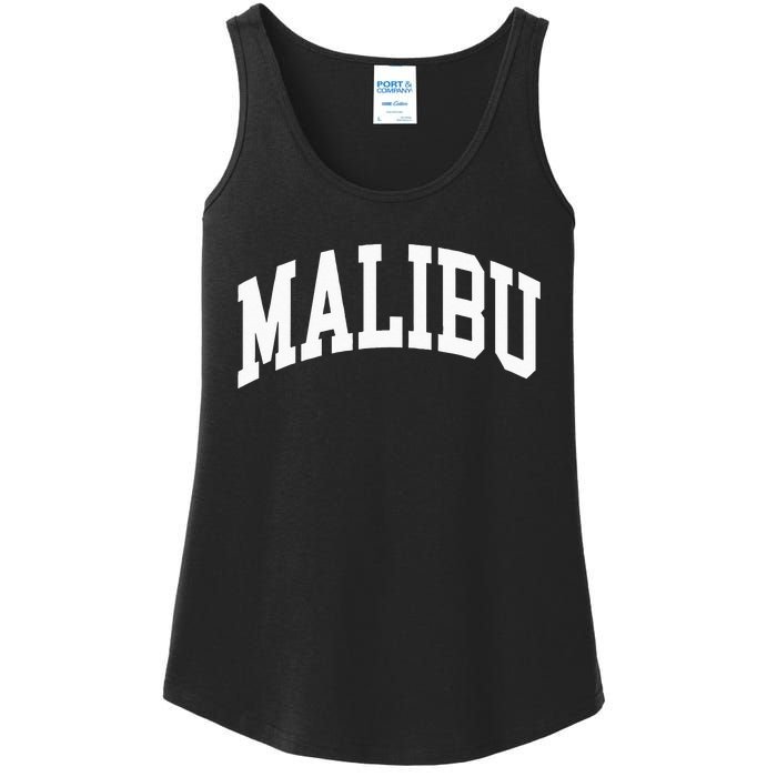 Preppy Trendy Malibu California CA Font Ladies Essential Tank