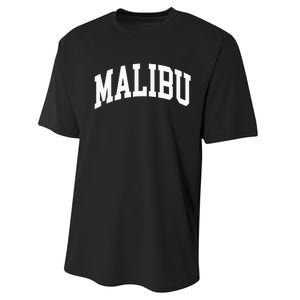 Preppy Trendy Malibu California CA Font Performance Sprint T-Shirt