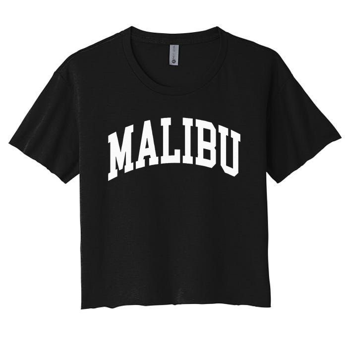 Preppy Trendy Malibu California CA Font Women's Crop Top Tee