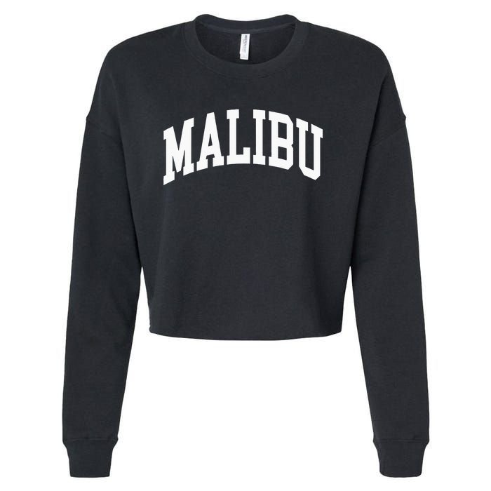 Preppy Trendy Malibu California CA Font Cropped Pullover Crew