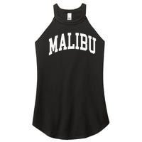 Preppy Trendy Malibu California CA Font Women's Perfect Tri Rocker Tank