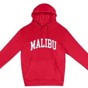 Preppy Trendy Malibu California CA Font Premium Pullover Hoodie