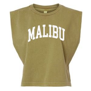 Preppy Trendy Malibu California CA Font Garment-Dyed Women's Muscle Tee