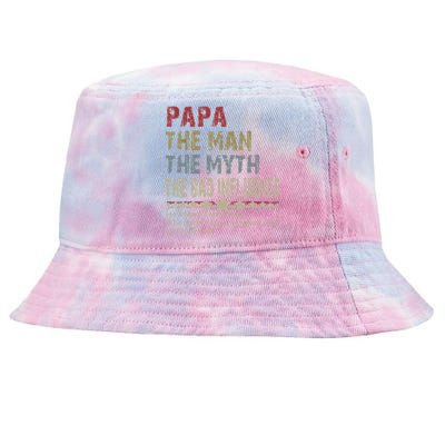 Papa The Man The Myth The Bad Influence He Knows Everything Tie-Dyed Bucket Hat