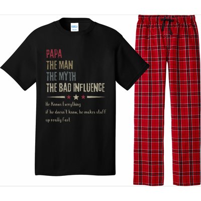 Papa The Man The Myth The Bad Influence Pajama Set