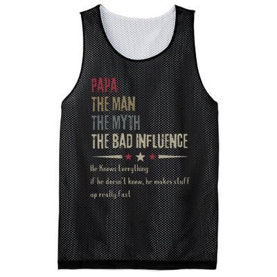 Papa The Man The Myth The Bad Influence Mesh Reversible Basketball Jersey Tank