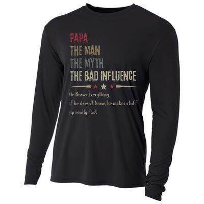 Papa The Man The Myth The Bad Influence Cooling Performance Long Sleeve Crew