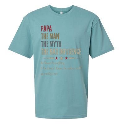 Papa The Man The Myth The Bad Influence Sueded Cloud Jersey T-Shirt