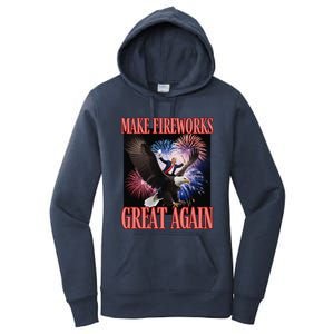 Patriotic Trump Make Fireworks Great Again 4th July New Year Women's Pullover Hoodie