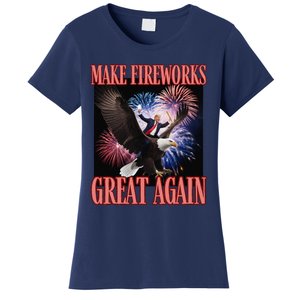 Patriotic Trump Make Fireworks Great Again 4th July New Year Women's T-Shirt