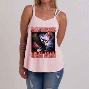 Patriotic Trump Make Fireworks Great Again 4th July New Year Women's Strappy Tank