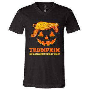 Pumpkin Trumpkin Make Halloween Great Again V-Neck T-Shirt