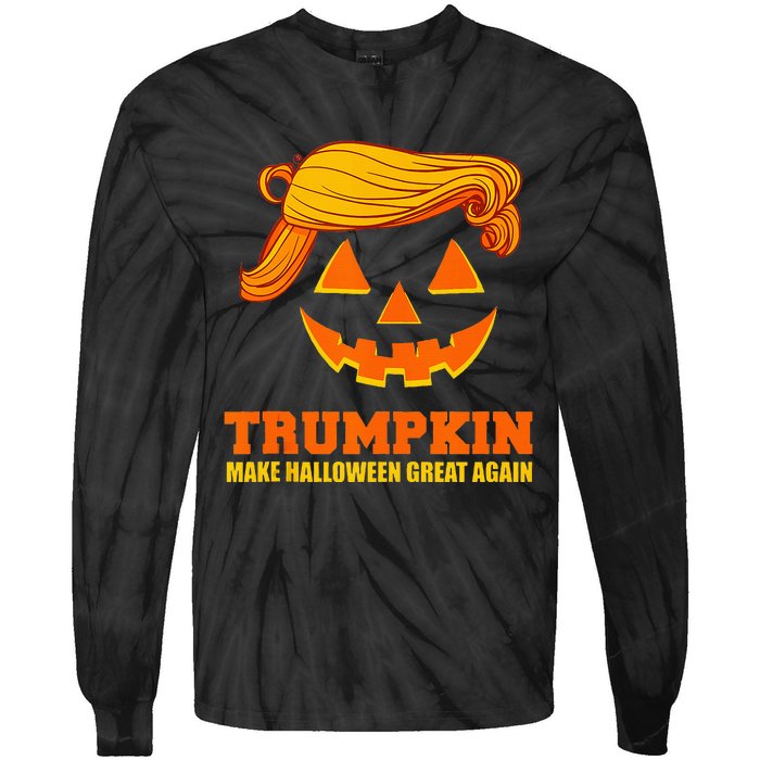 Pumpkin Trumpkin Make Halloween Great Again Tie-Dye Long Sleeve Shirt