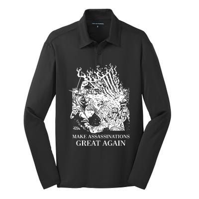 Punkwithacamera Trump Make Assassinations Great Again Silk Touch Performance Long Sleeve Polo