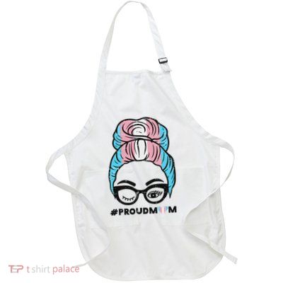Proud Transgender Mom Transsexual Trans Pride Flag Full-Length Apron With Pockets