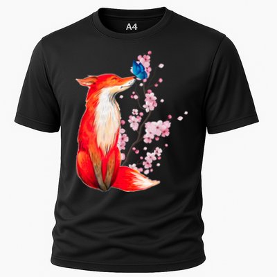 Pleased To Meet You, Japanese Fox With Cherry Blossoms Performance Shirt