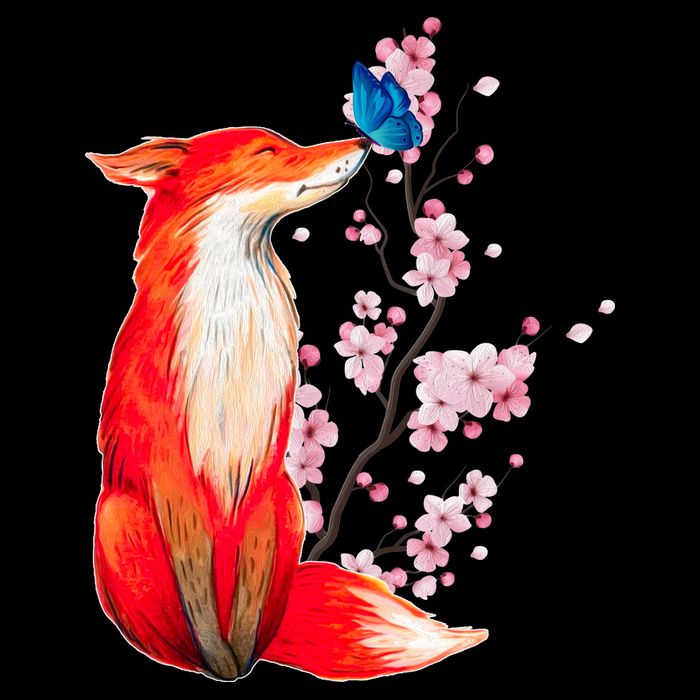 Pleased To Meet You, Japanese Fox With Cherry Blossoms City Backpack