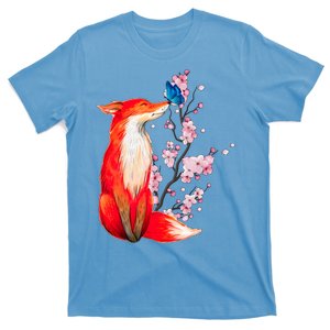 Pleased To Meet You, Japanese Fox With Cherry Blossoms T-Shirt