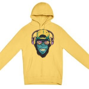 Palm Tree Music Monkey Premium Pullover Hoodie