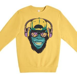 Palm Tree Music Monkey Premium Crewneck Sweatshirt