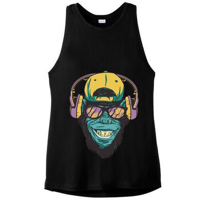 Palm Tree Music Monkey Ladies PosiCharge Tri-Blend Wicking Tank