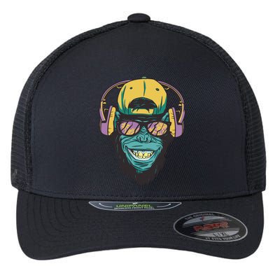 Palm Tree Music Monkey Flexfit Unipanel Trucker Cap