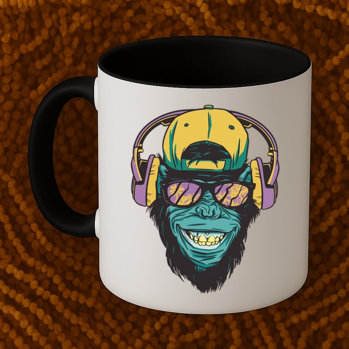 Palm Tree Music Monkey Mug