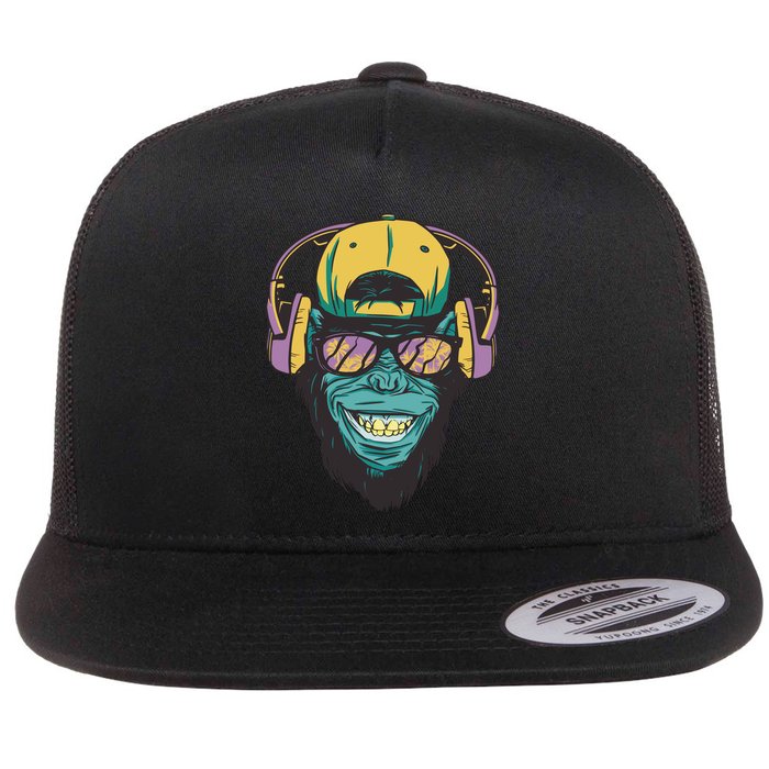 Palm Tree Music Monkey Flatbill Hat