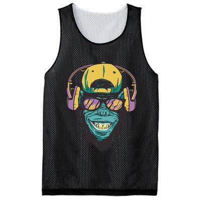 Palm Tree Music Monkey Mesh Reversible Basketball Jersey Tank