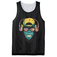 Palm Tree Music Monkey Mesh Reversible Basketball Jersey Tank