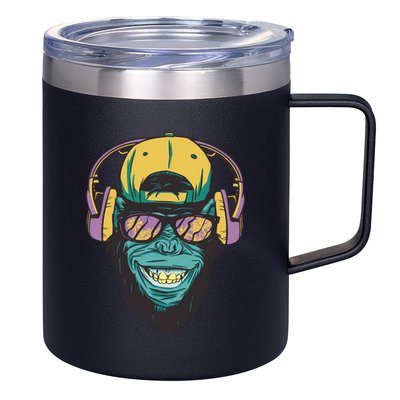 Palm Tree Music Monkey 12oz Stainless Steel Coffee Mug