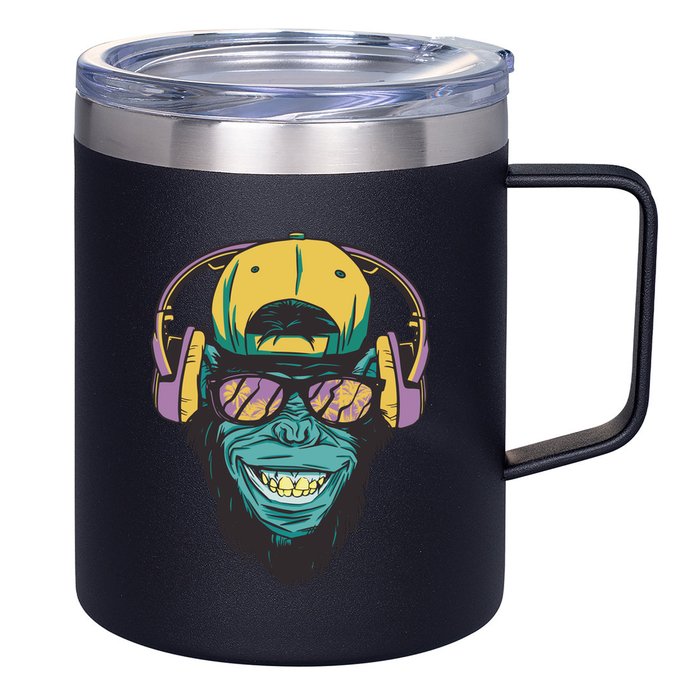 Palm Tree Music Monkey 12oz Stainless Steel Coffee Mug
