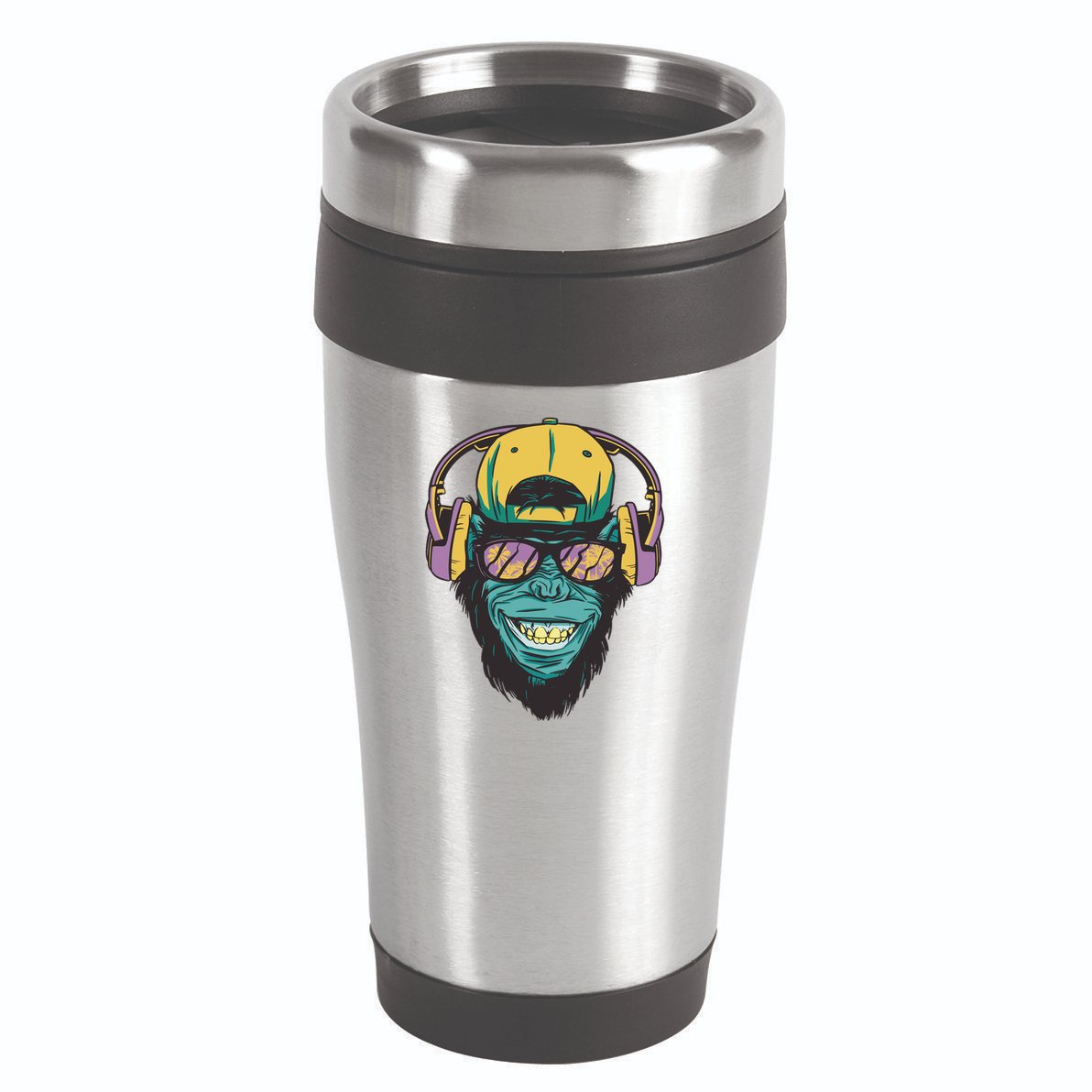 Palm Tree Music Monkey 16oz Travel Tumbler