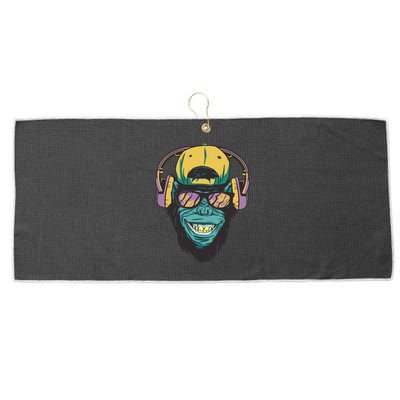 Palm Tree Music Monkey Large Microfiber Waffle Golf Towel