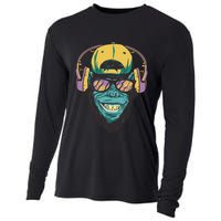 Palm Tree Music Monkey Cooling Performance Long Sleeve Crew