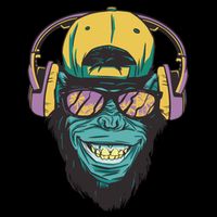 Palm Tree Music Monkey Poster