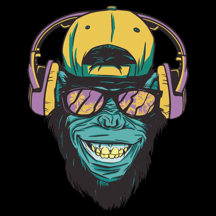 Palm Tree Music Monkey Poster