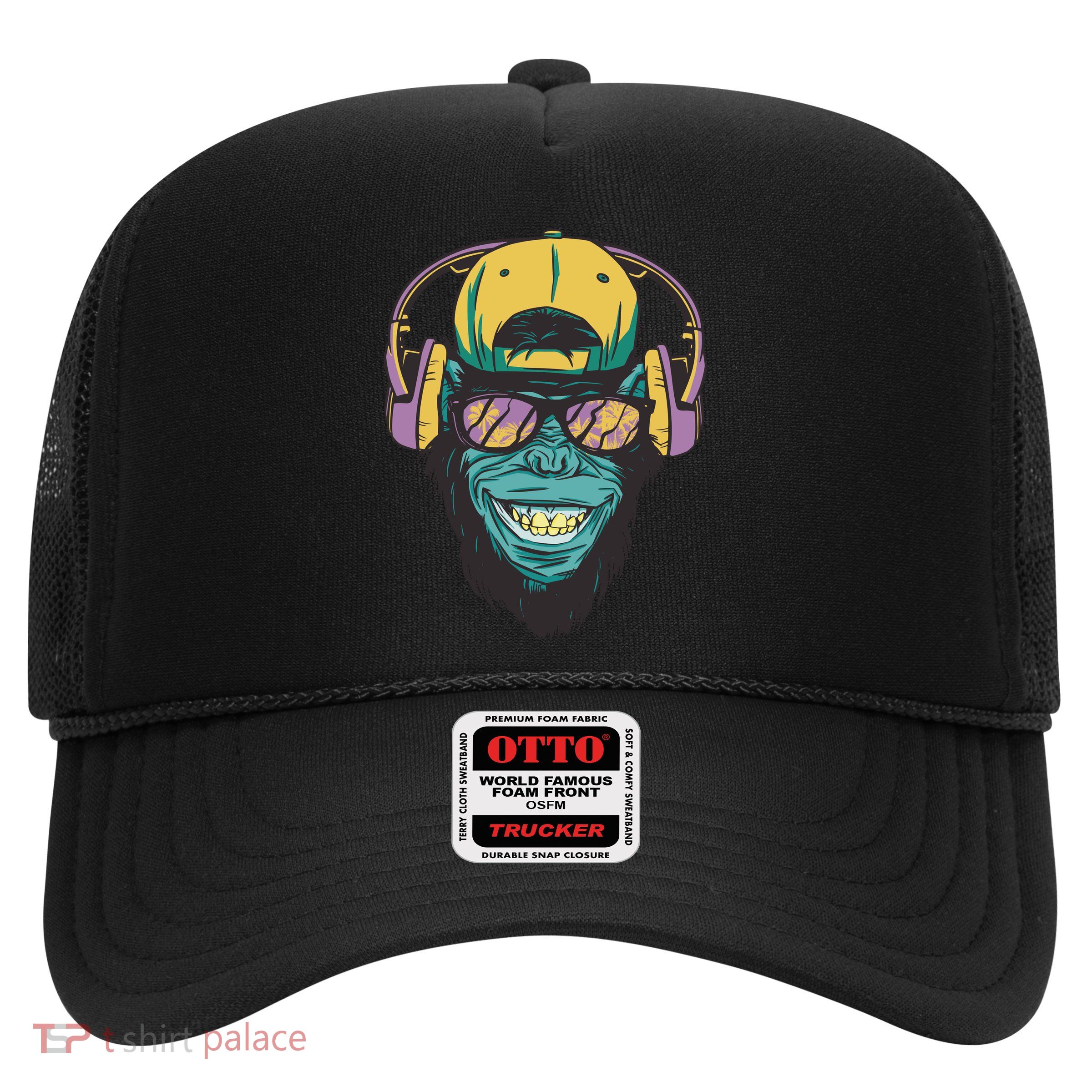 Palm Tree Music Monkey Trucker Hat