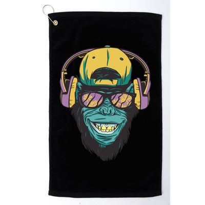 Palm Tree Music Monkey Golf Towel