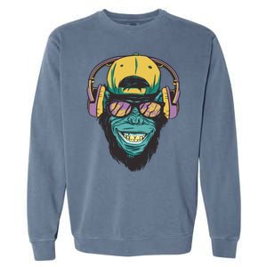 Palm Tree Music Monkey Garment-Dyed Sweatshirt