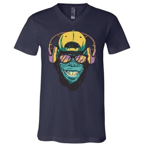 Palm Tree Music Monkey V-Neck T-Shirt