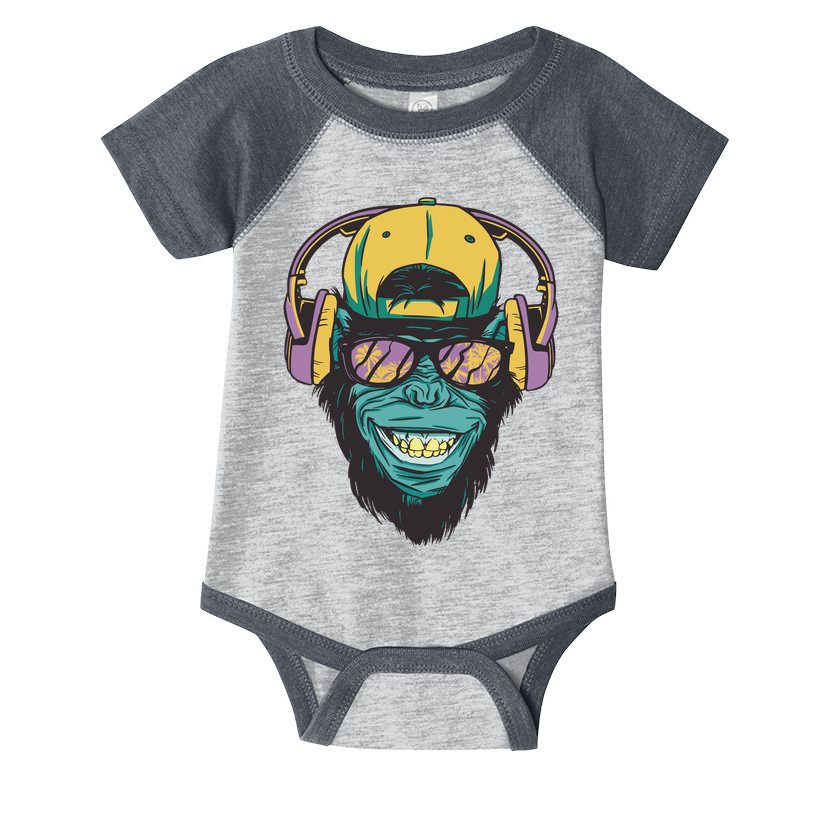 Palm Tree Music Monkey Infant Baby Jersey Bodysuit