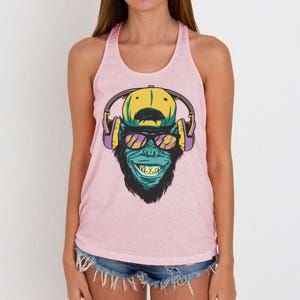 Palm Tree Music Monkey Women's Knotted Racerback Tank