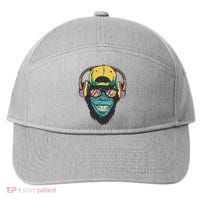 Palm Tree Music Monkey 7-Panel Snapback Hat